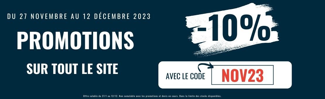 Promo sur tout le site : -10% jusqu'au 12 décembre !